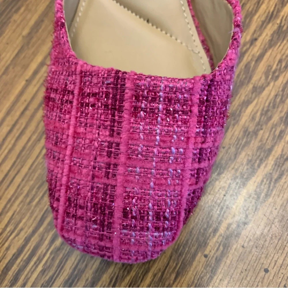 Kelly & Katie Jakie Fuchsia Tweed Ankle Strap Heels Size 6M - Picture 10 of 10